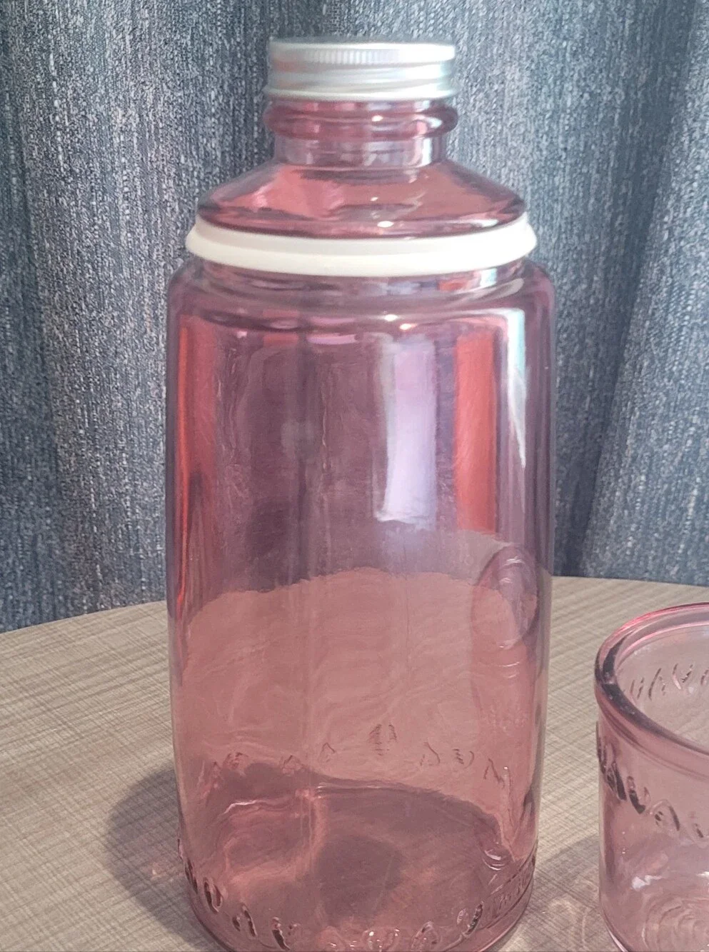 Vidrios San Miguel Pink 10.25” Bedside Decanter & Drinking Glass